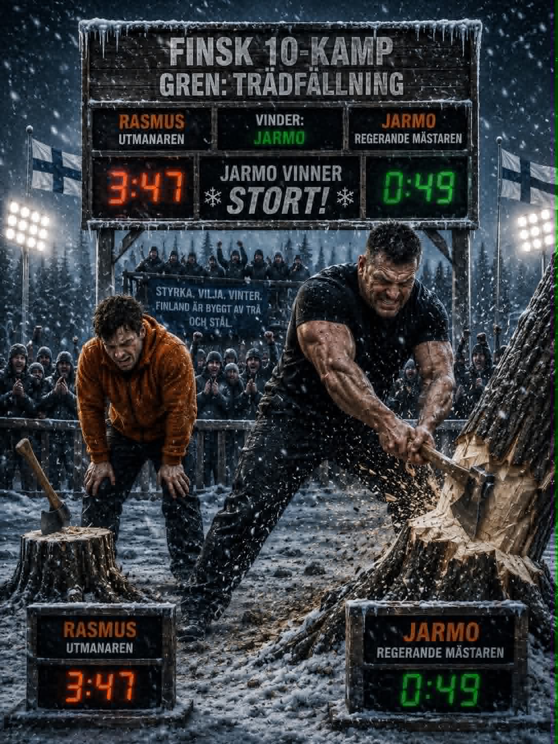 Vedklyvning – Jarmo vinner stort